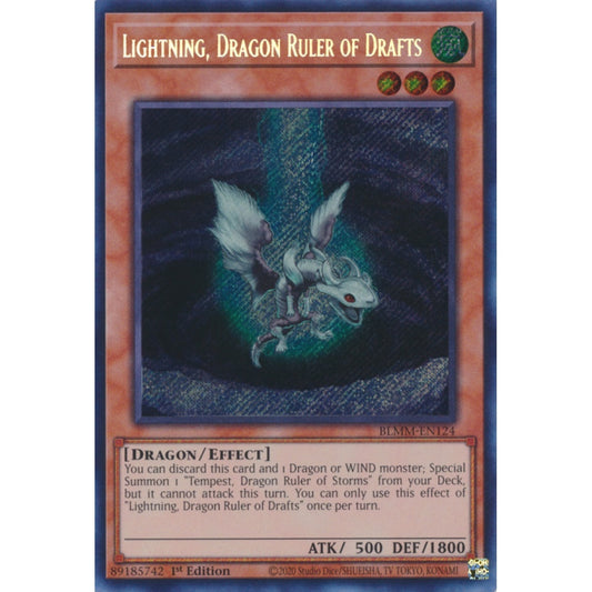 Lightning, Dragon Ruler of Drafts RA03-EN257 Platinum Platinum Secret Rare Yu-Gi-Oh Quarter Century Bonanza in Art