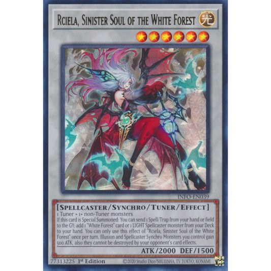 Rciela, Sinister Soul of the White Forest MP25-EN087 Prismatic Prismatic Secret Rare Yu-Gi-Oh 2025 Mega-Pack Tin in Art