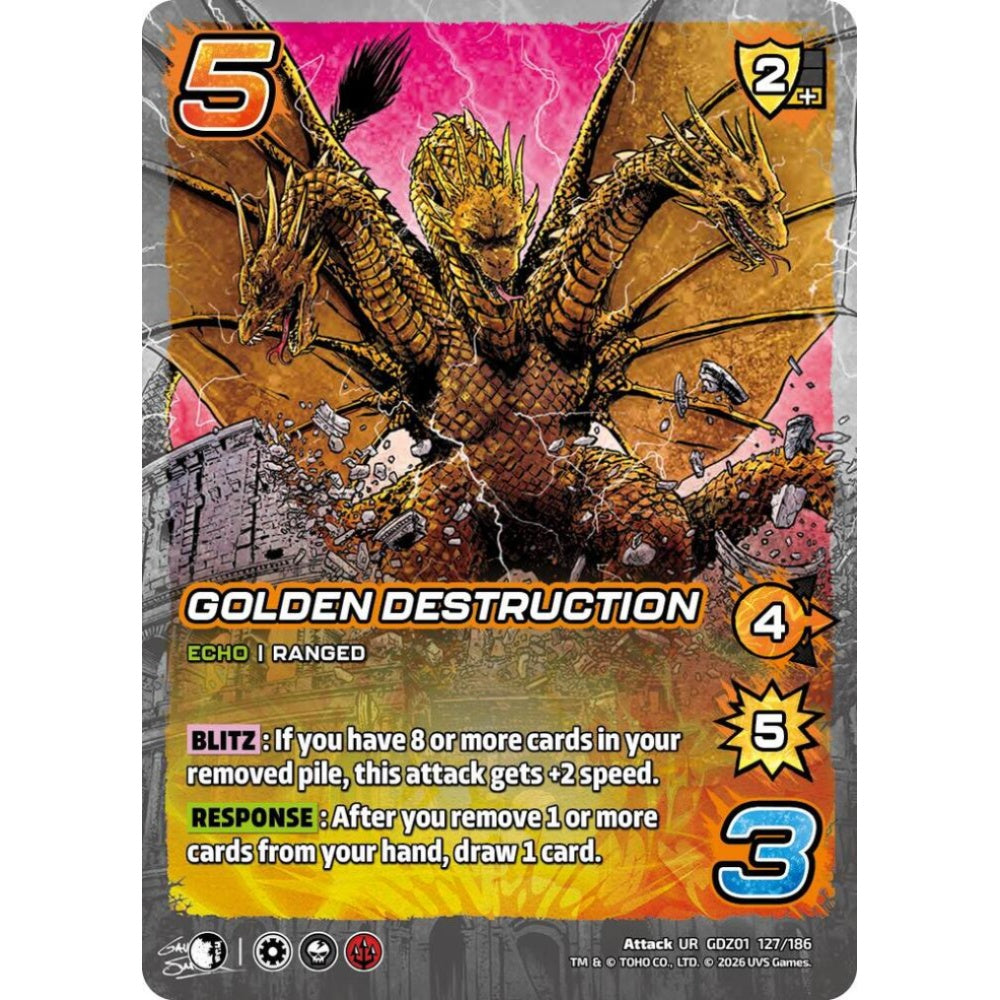 Golden Destruction GDZ01 127/186 GDZ01 Universus Godzilla: Reign of Kaiju Attack UR