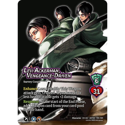 Levi Ackerman, Vengeance-Driven 199/189 AOT03 Universus Attack on Titan: Apocalypse Character CH-ALT