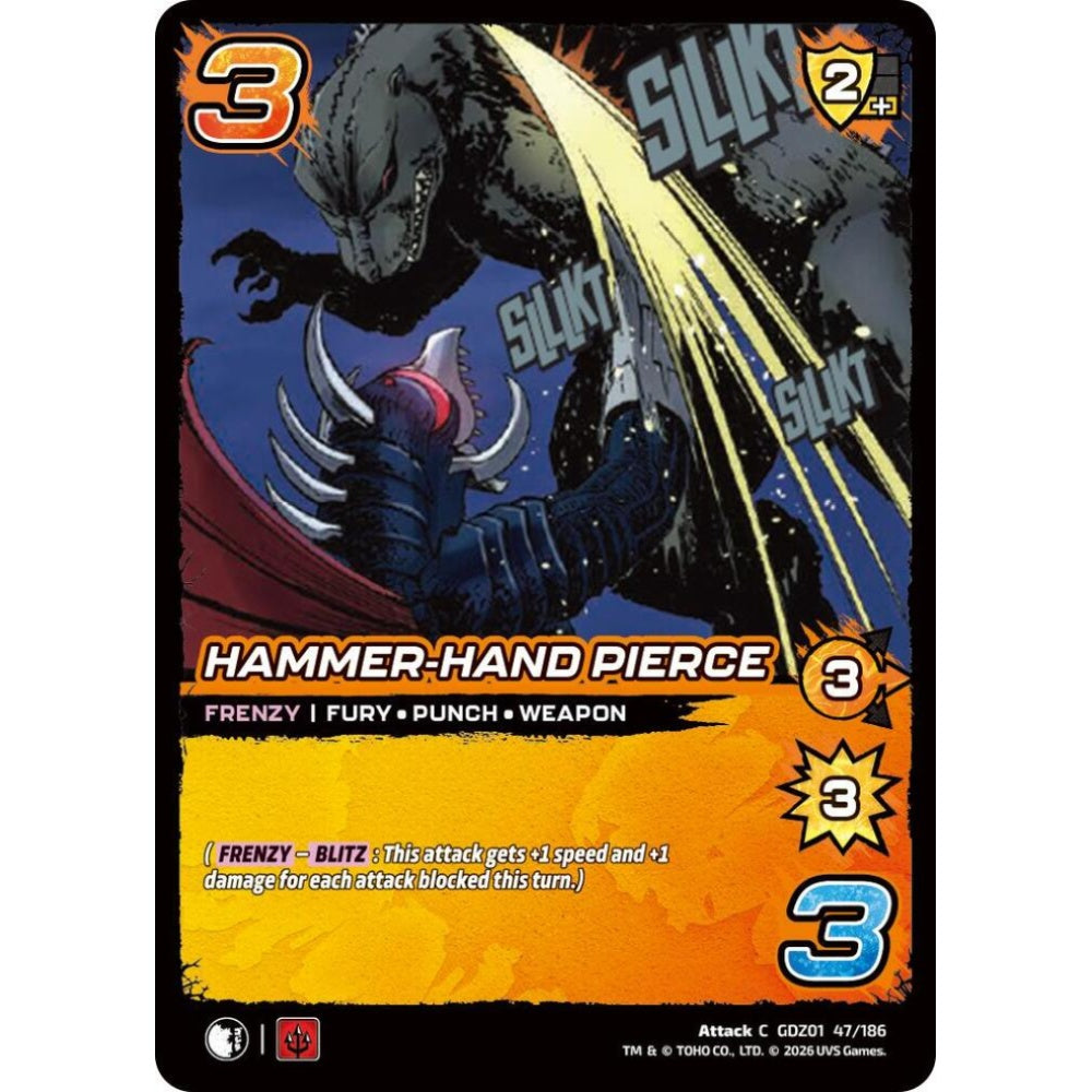 Hammer-Hand Pierce GDZ01 47/186 GDZ01 Universus Godzilla: Reign of Kaiju Attack C