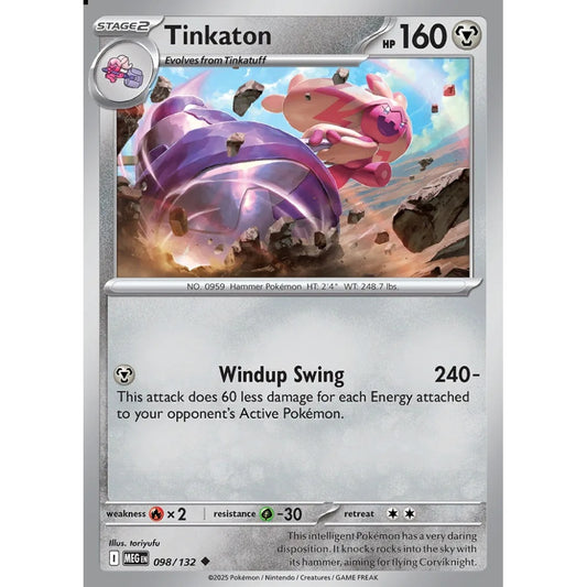 Tinkaton Uncommon 098/132 Pokemon Card Game Mega Evolution