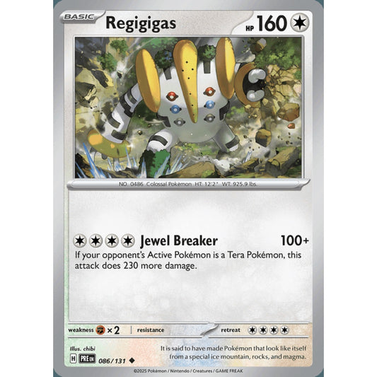 Regigigas Uncommon 086/131 Pokemon Card Game Prismatic Evolutions