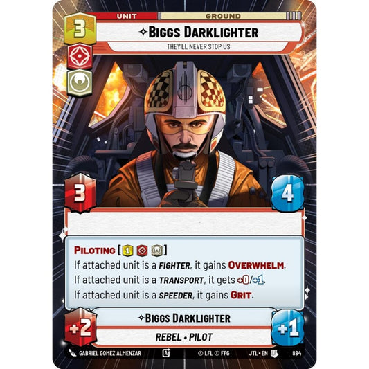 Biggs Darklighter, U, JTL 884) Hyperspace Foil, Star Wars Unlimited