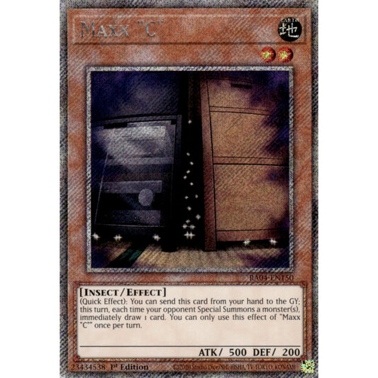 Maxx "C" RA04-EN150 Platinum Platinum Secret Rare Yu-Gi-Oh Quarter Century Stampede in Art