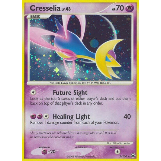 Cresselia Rare Holo 2/100 Pokemon Card Game Majestic Dawn