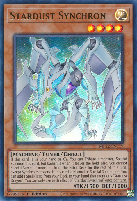 Stardust Synchron MP22-EN119 Ultra Ultra Rare Yu-Gi-Oh 2022 Tin of the Pharaoh%27s Gods in Art