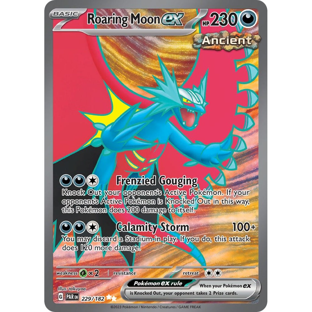 Roaring Moon ex Ultra Rare 229/182 Pokemon Card Game Paradox Rift
