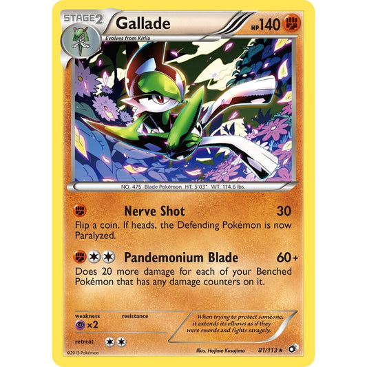 Gallade Rare 81/113 Pokemon Card Game Legendary Treasures