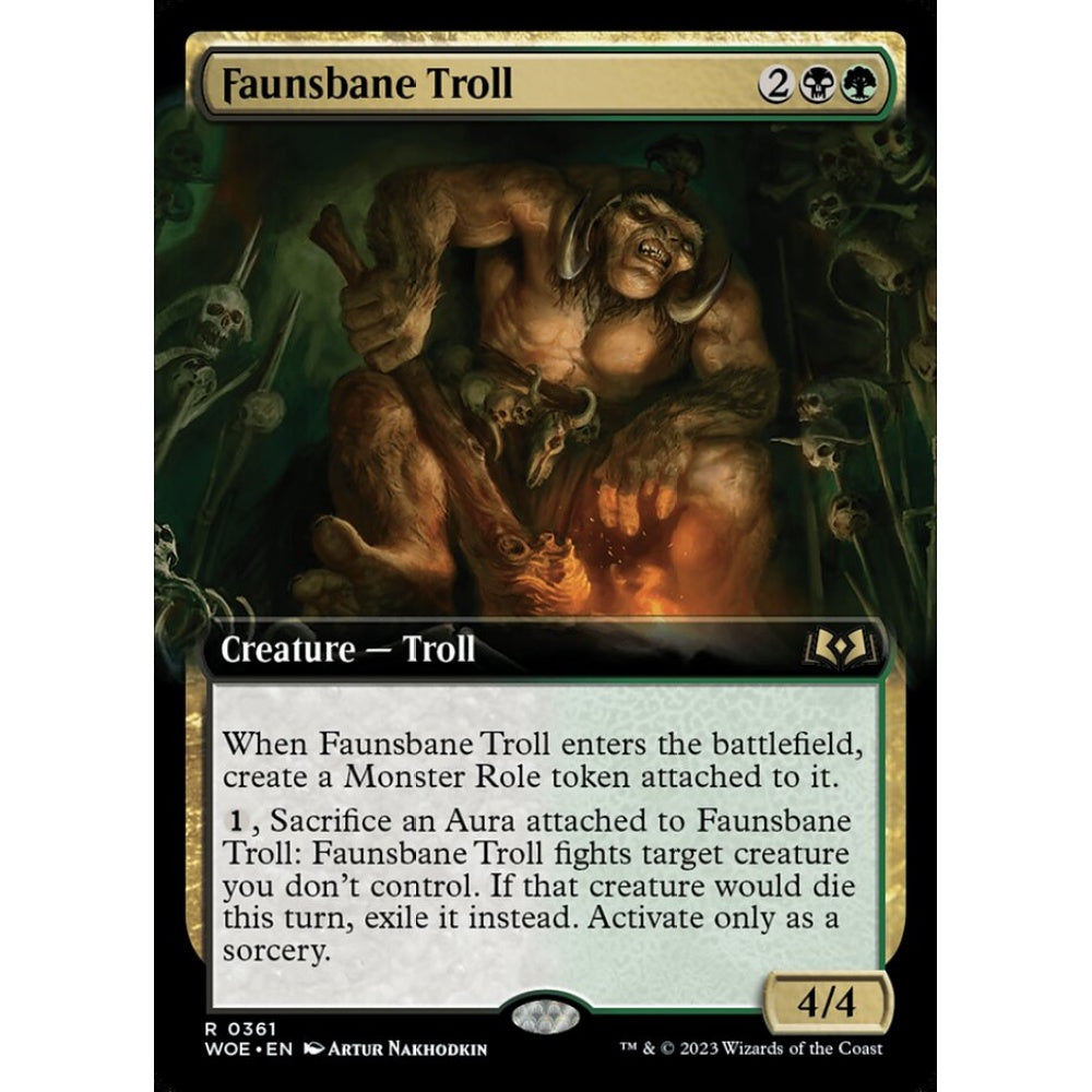 Faunsbane Troll, rare, 361, Magic the Gathering, Wilds of Eldraine