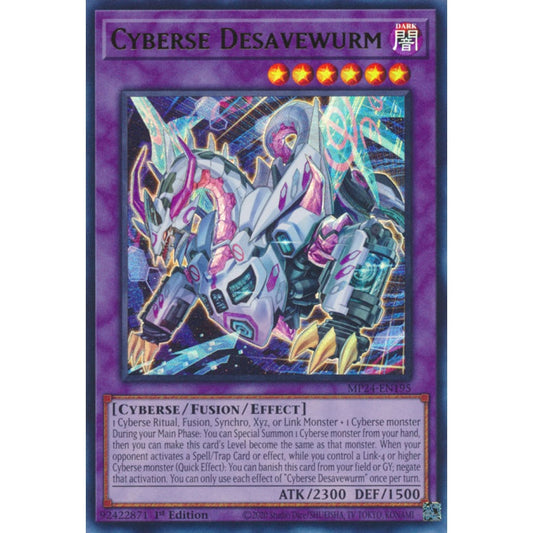 Cyberse Desavewurm MP24-EN195 Ultra Ultra Rare Yu-Gi-Oh 25th Anniversary Tin: Dueling Mirrors in Art