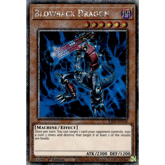 Blowback Dragon RA03-EN138 Platinum Platinum Secret Rare Yu-Gi-Oh Quarter Century Bonanza in Art