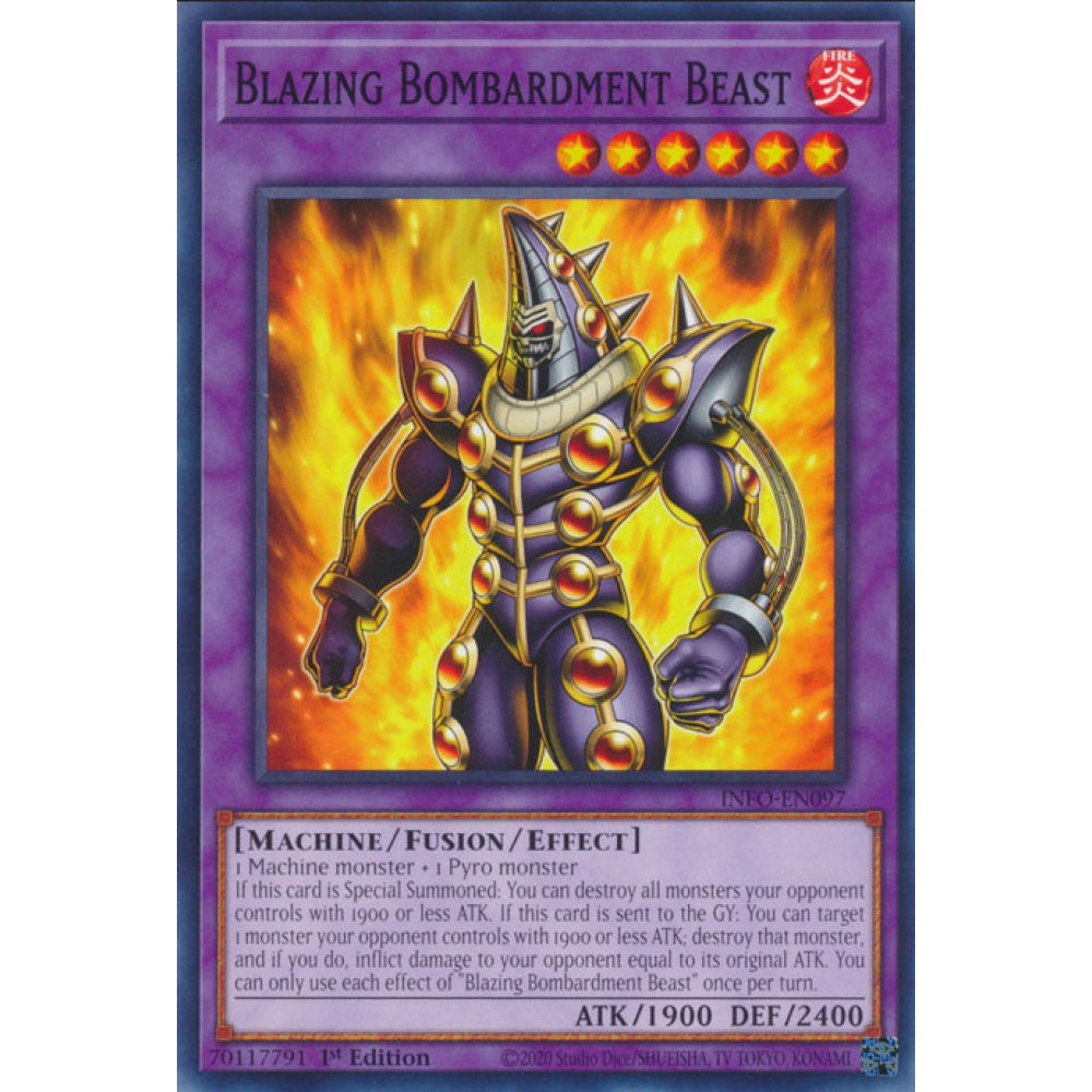 Blazing Bombardment Beast, INFO-EN097, Common, Yu-Gi-Oh!, The Infinite Forbidden