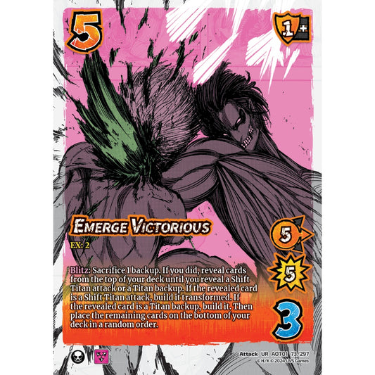 Emerge Victorious, 73/297, UR, UniVersus, Attack on Titan: Battle for Humanity
