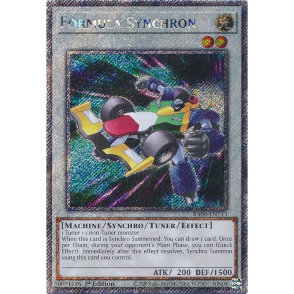 Formula Synchron (Platinum Secret Rare) RA04-EN143 Platinum Rare Yu-Gi-Oh Quarter Century Stampede
