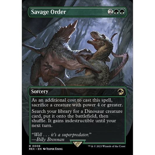 Savage Order, rare, 6, Magic the Gathering, Jurassic World Collection