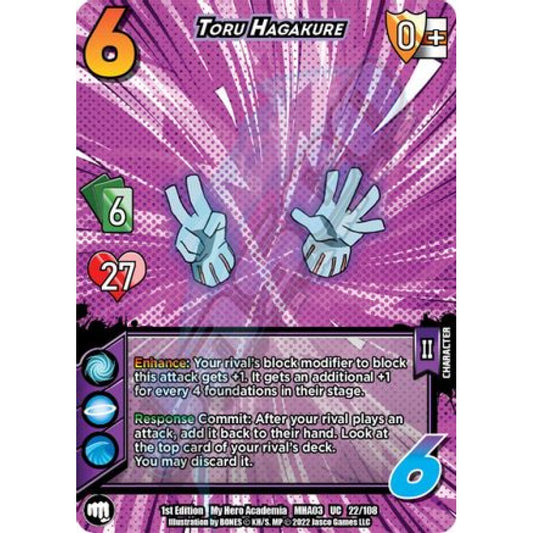 Toru Hagakure, 22/108, UC, UniVersus, MHA03 Heroes Clash