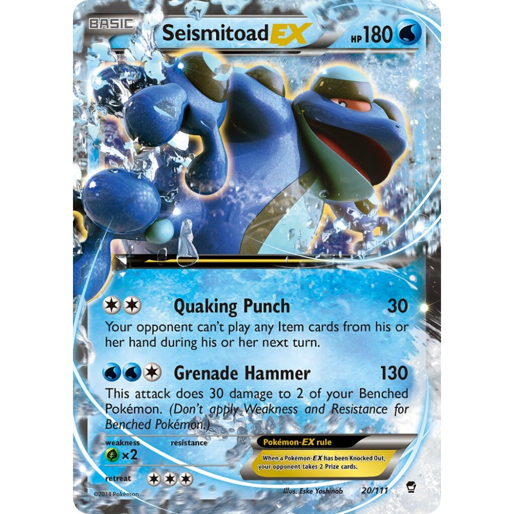 Seismitoad-EX Rare Holo EX 20/111 Pokemon Card Game Furious Fists
