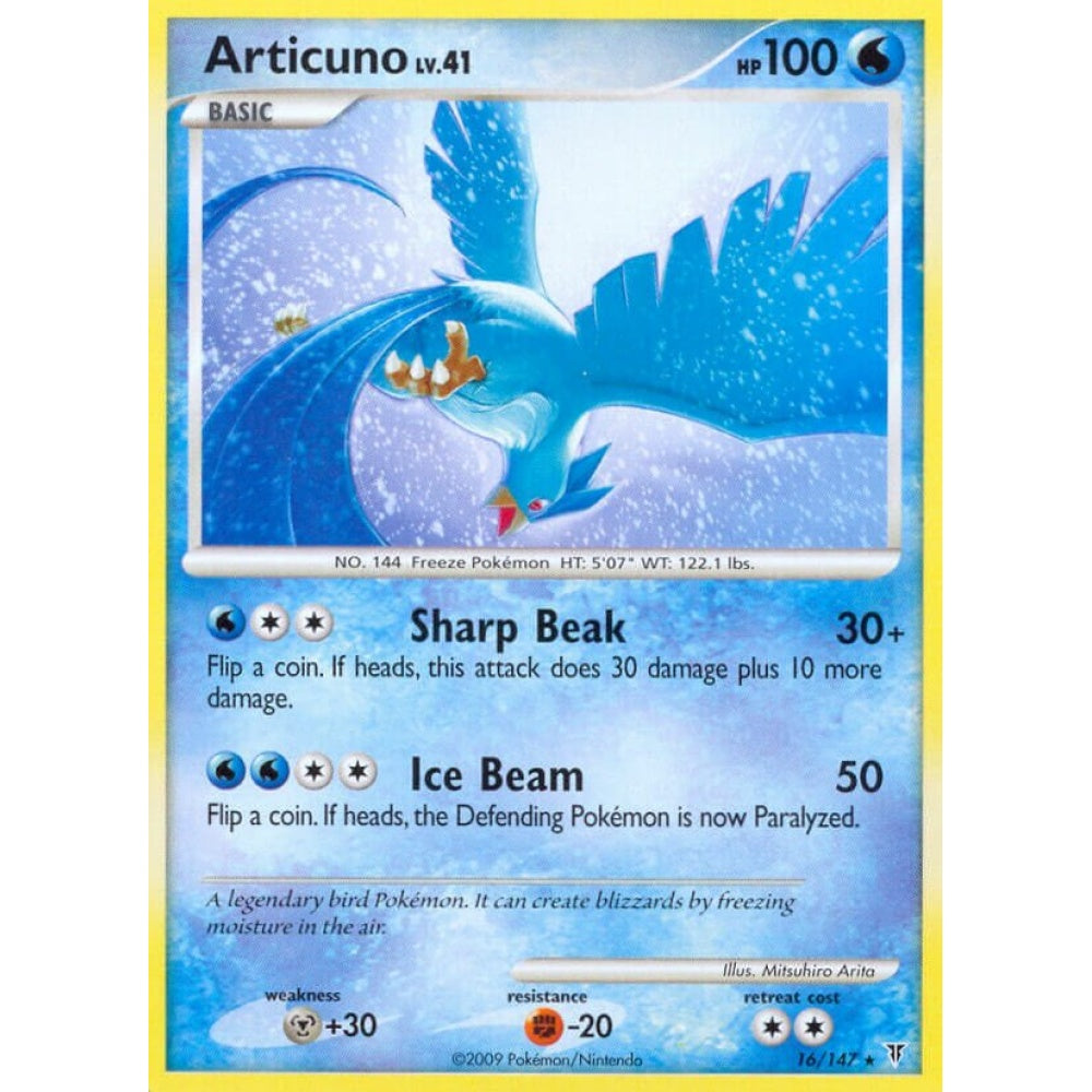 Articuno Rare 16/147 Pokemon Card Game Supreme Victors