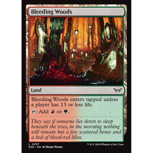 Bleeding Woods, 257, common, Magic: The Gathering, Duskmourn: House of Horror