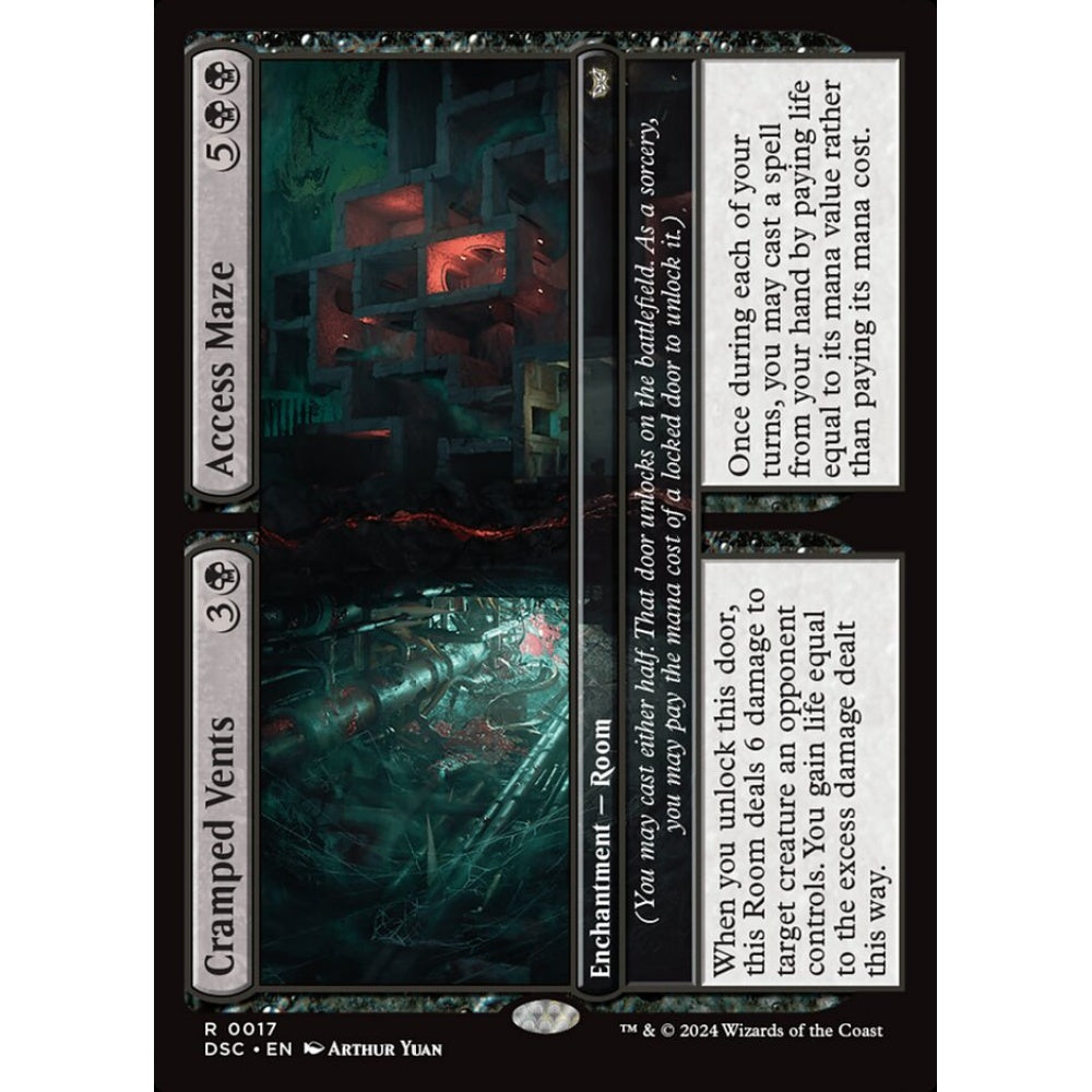 Cramped Vents // Access Maze, 17, rare, Magic: The Gathering, Duskmourn: House of Horror