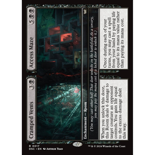 Cramped Vents // Access Maze, 17, rare, Magic: The Gathering, Duskmourn: House of Horror