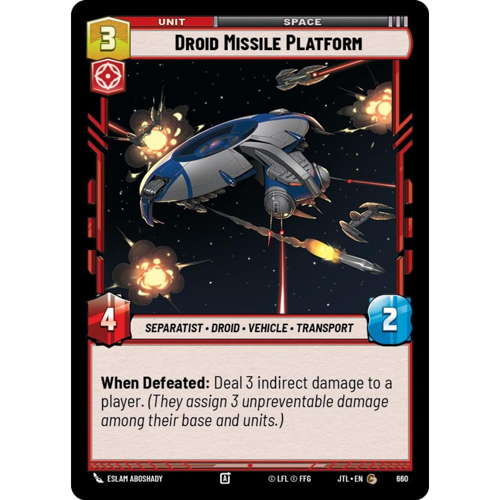 Droid Missile Platform, C, JTL 660) Foil, Star Wars Unlimited