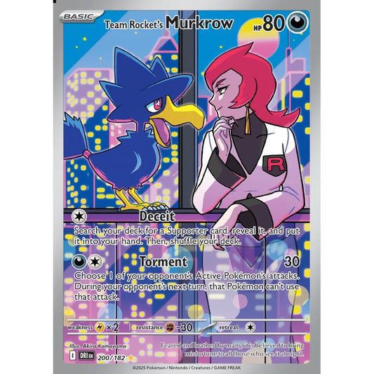 Team Rocket's Murkrow Illustration Rare 200/182 Pokemon Card Game Destined Rivals
