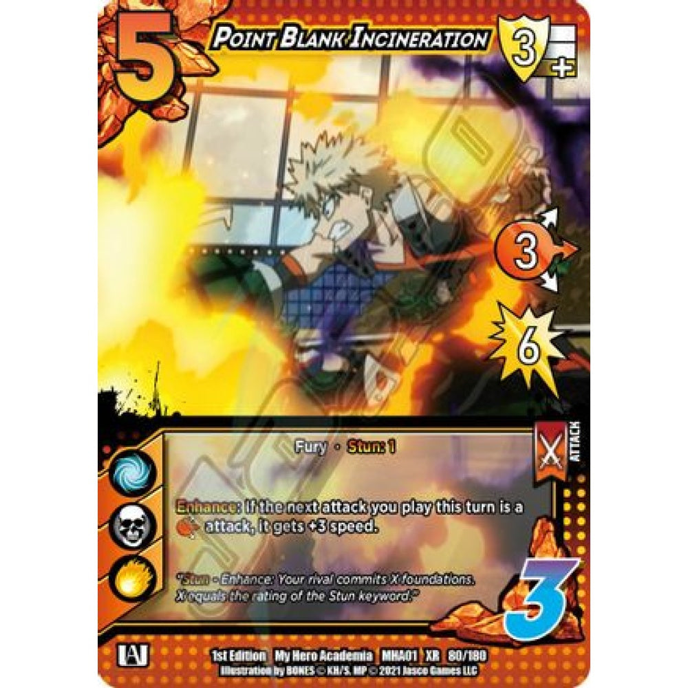 Point Blank Incineration, 80/180, XR, UniVersus, MHA01 My Hero Academia