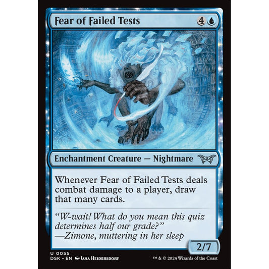 Fear of Failed Tests, 55, uncommon, Magic: The Gathering, Duskmourn: House of Horror