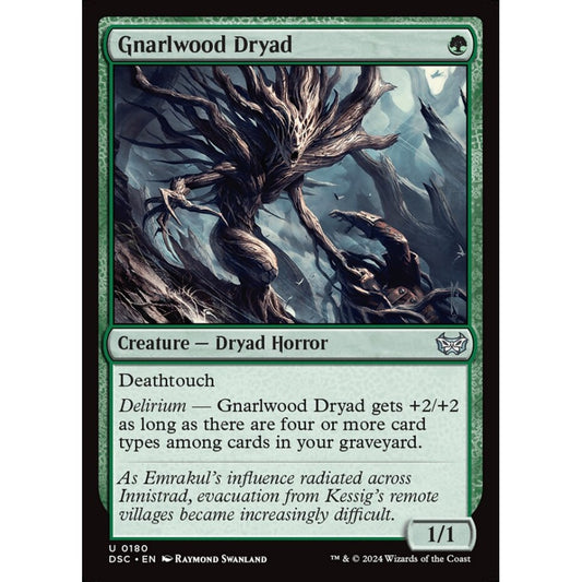 Gnarlwood Dryad, 180, uncommon, Magic: The Gathering, Duskmourn: House of Horror