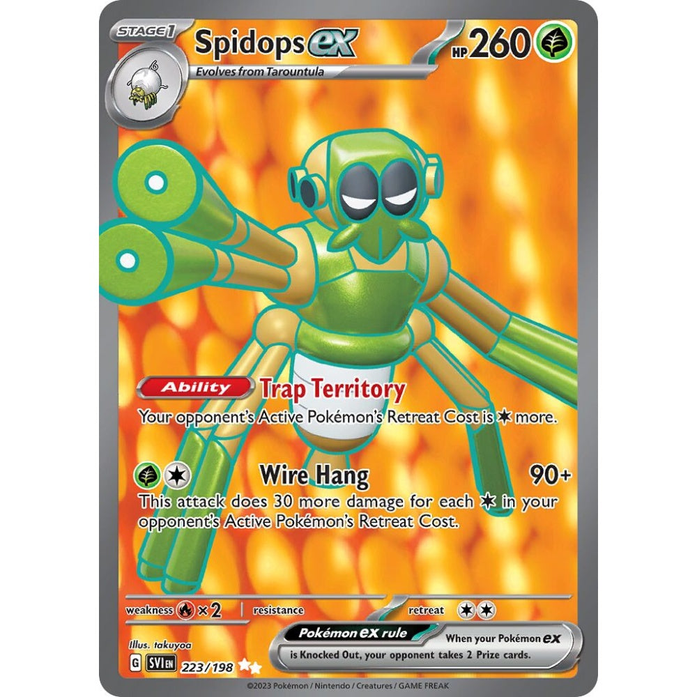 Spidops ex Ultra Rare 223/198 Pokemon Card Game Scarlet & Violet