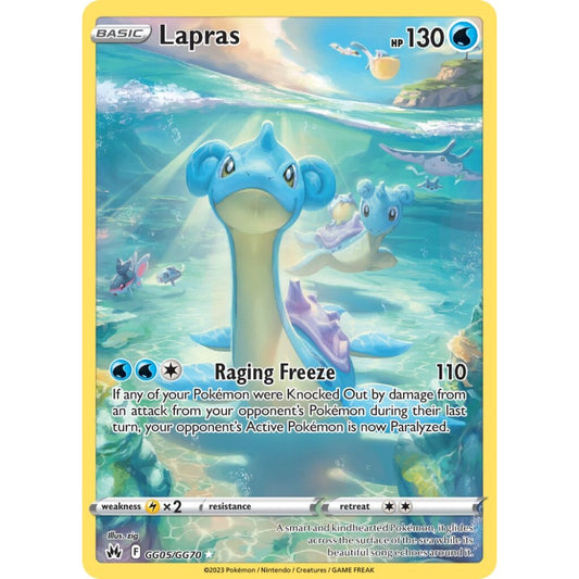 Lapras Rare Holo GG05/GG70 Pokemon Card Game Crown Zenith