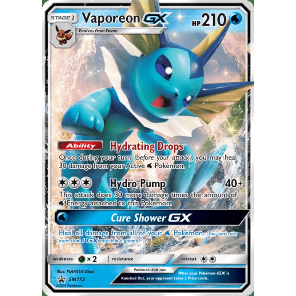 Vaporeon-GX Black Star Promo SM172 Pokemon Card Game Sun & Moon Promos
