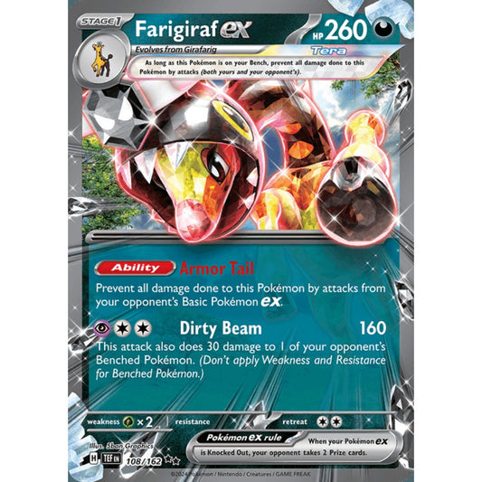 Farigiraf ex Double Rare 108/162 Pokemon Card Game Temporal Forces