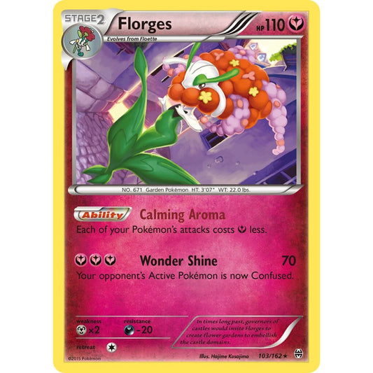Florges Rare 103/162 Pokemon Card Game BREAKthrough