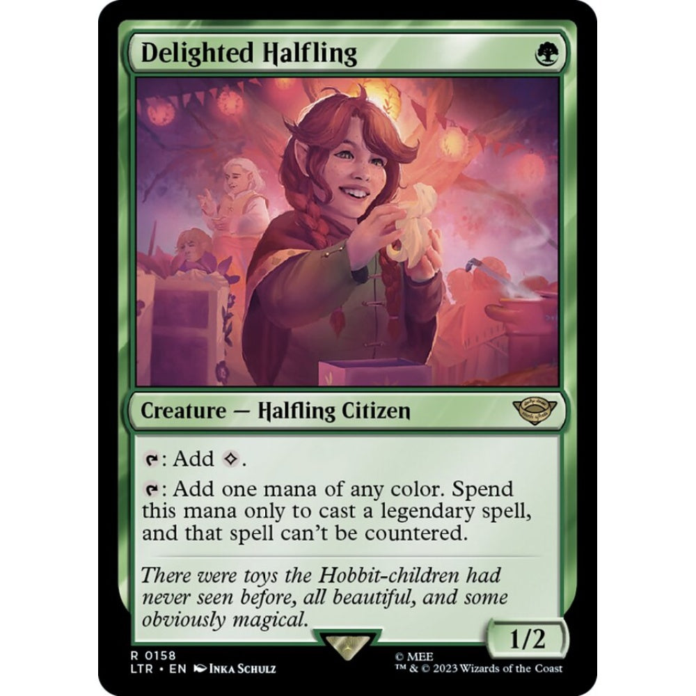 Delighted Halfling, rare, 158, Magic the Gathering, The Lord of the Rings: Tales of Middle-earth
