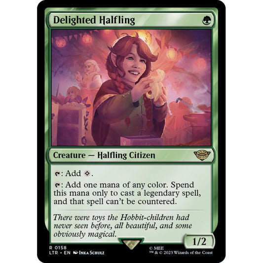 Delighted Halfling, rare, 158, Magic the Gathering, The Lord of the Rings: Tales of Middle-earth
