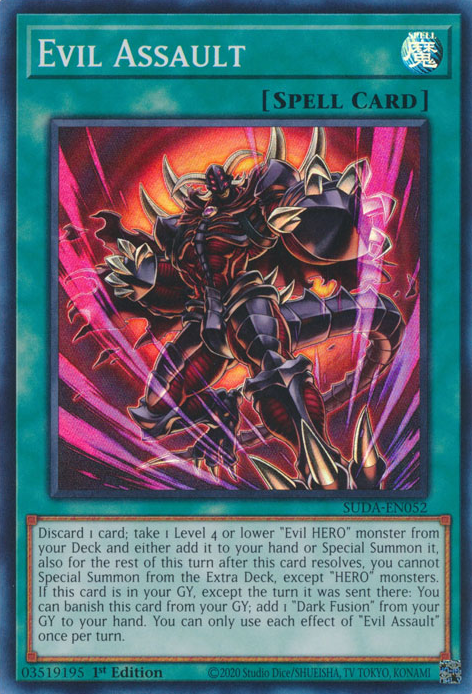 Evil Assault SUDA-EN052 Super Super Rare Yu-Gi-Oh Supreme Darkness in Art