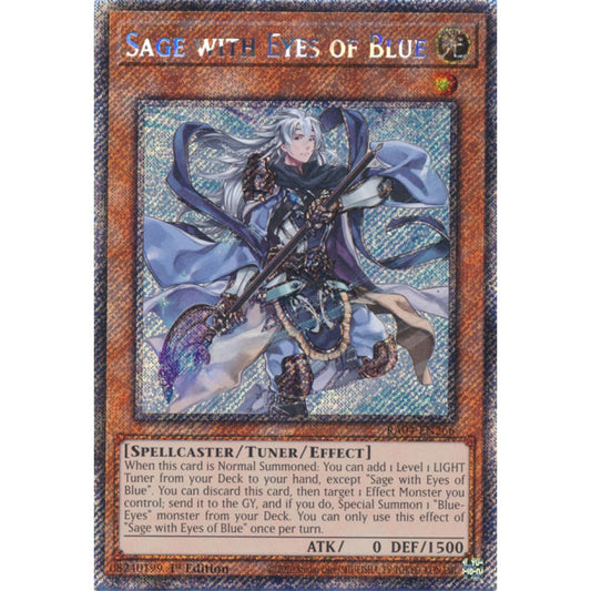 Sage with Eyes of Blue RA04-EN266 Platinum Platinum Secret Rare Yu-Gi-Oh Quarter Century Stampede in Art