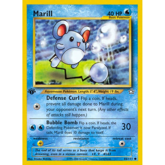 Marill Common 66/111 Pokemon Card Game Neo Genesis