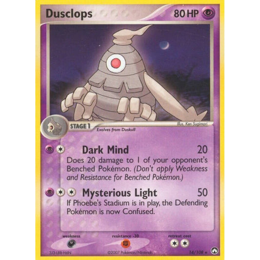 Dusclops Rare 14/108 Pokemon Card Game EX Power Keepers