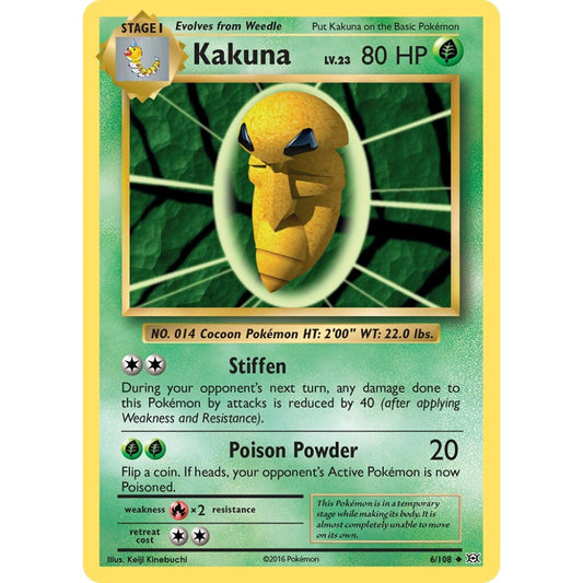 Kakuna Uncommon 6/108 Pokemon Card Game Evolutions