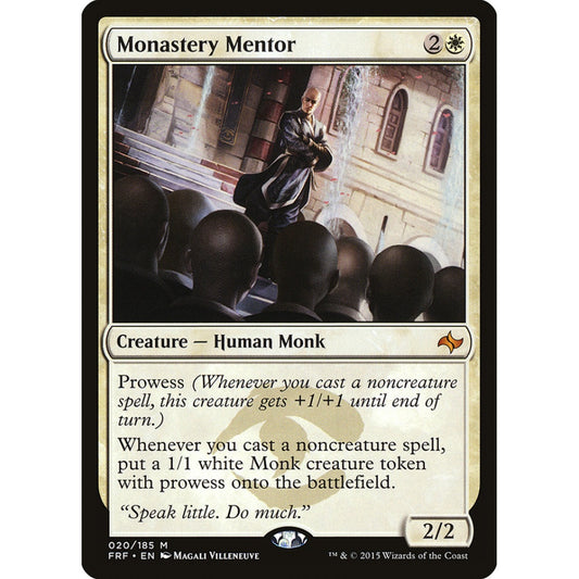 Monastery Mentor mythic 20 Magic the Gathering Fate Reforged