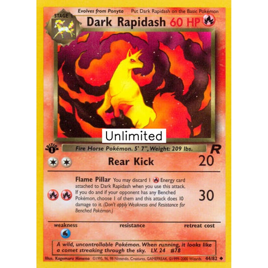 Dark Rapidash Uncommon 44/82 Pokemon Card Game Team Rocket