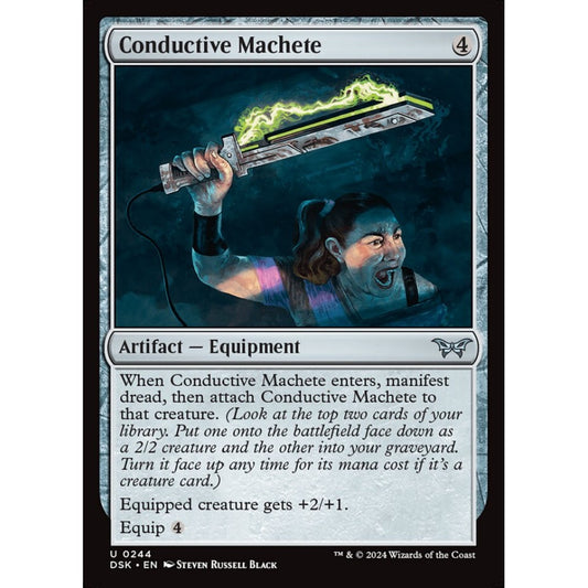 Conductive Machete, 244, uncommon, Magic: The Gathering, Duskmourn: House of Horror