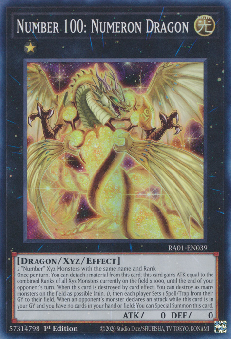 Number 100: Numeron Dragon RA01-EN039 Ultra Ultra Rare Yu-Gi-Oh 25th Anniversary Rarity Collection in Art