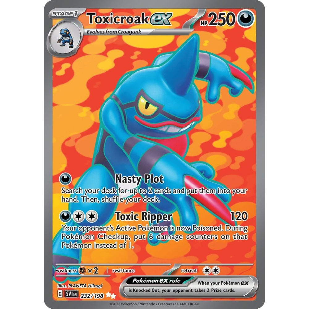 Toxicroak ex Ultra Rare 232/198 Pokemon Card Game Scarlet & Violet