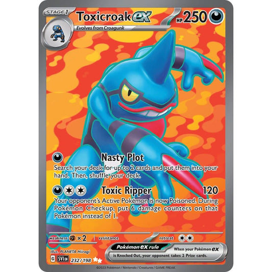 Toxicroak ex Ultra Rare 232/198 Pokemon Card Game Scarlet & Violet