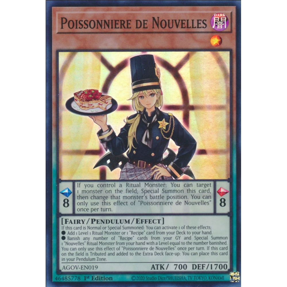 Poissonniere de Nouvelles, AGOV-EN019, Super Rare, Yu-Gi-Oh!, Age of Overlord